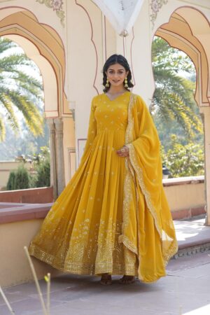 Elegant Gown & Dupatta Set