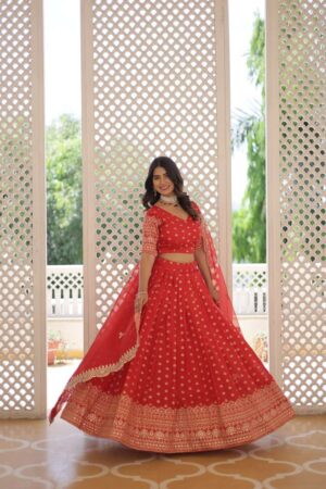 Enchanting Dayble Viscose Jacquard Lehenga Set