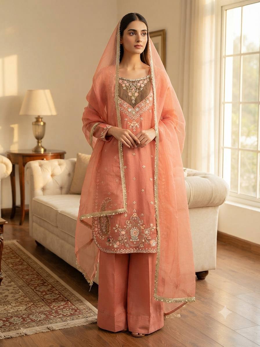 Premium Simmer Palazzo Set | Sequin Work by Action Oriented - Image 2