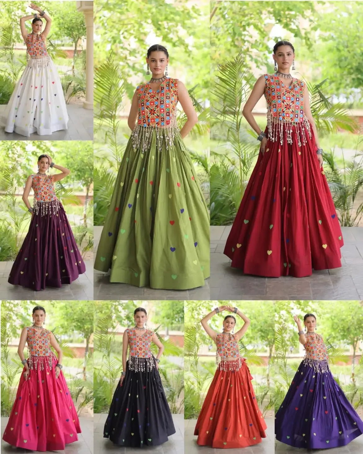 Cora Cotton Navratri Lehenga Choli | Gamthi & Heart Embroidery - Image 20