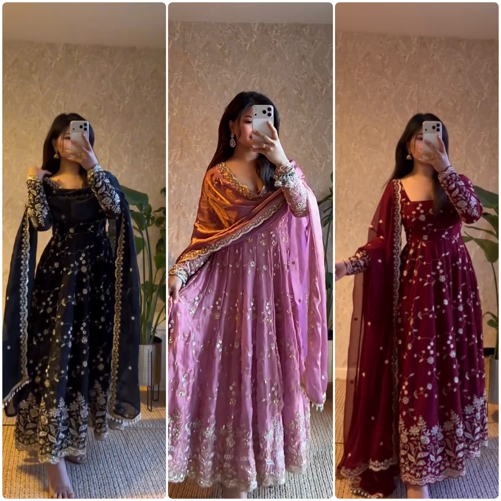 ELEGANT HEAVY FANDY SILK GOWN SET WITH EMBROIDERY & SEQUIN WORK - Image 4