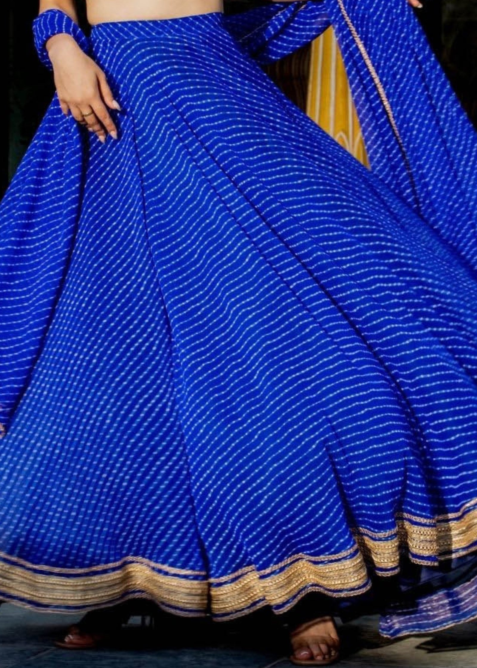 Royal Blue Georgette Lehenga Choli with Golden Lace Border & Dupatta 3 2 7cb6c1cc 6470 4826 bfe2 58066dcaad11