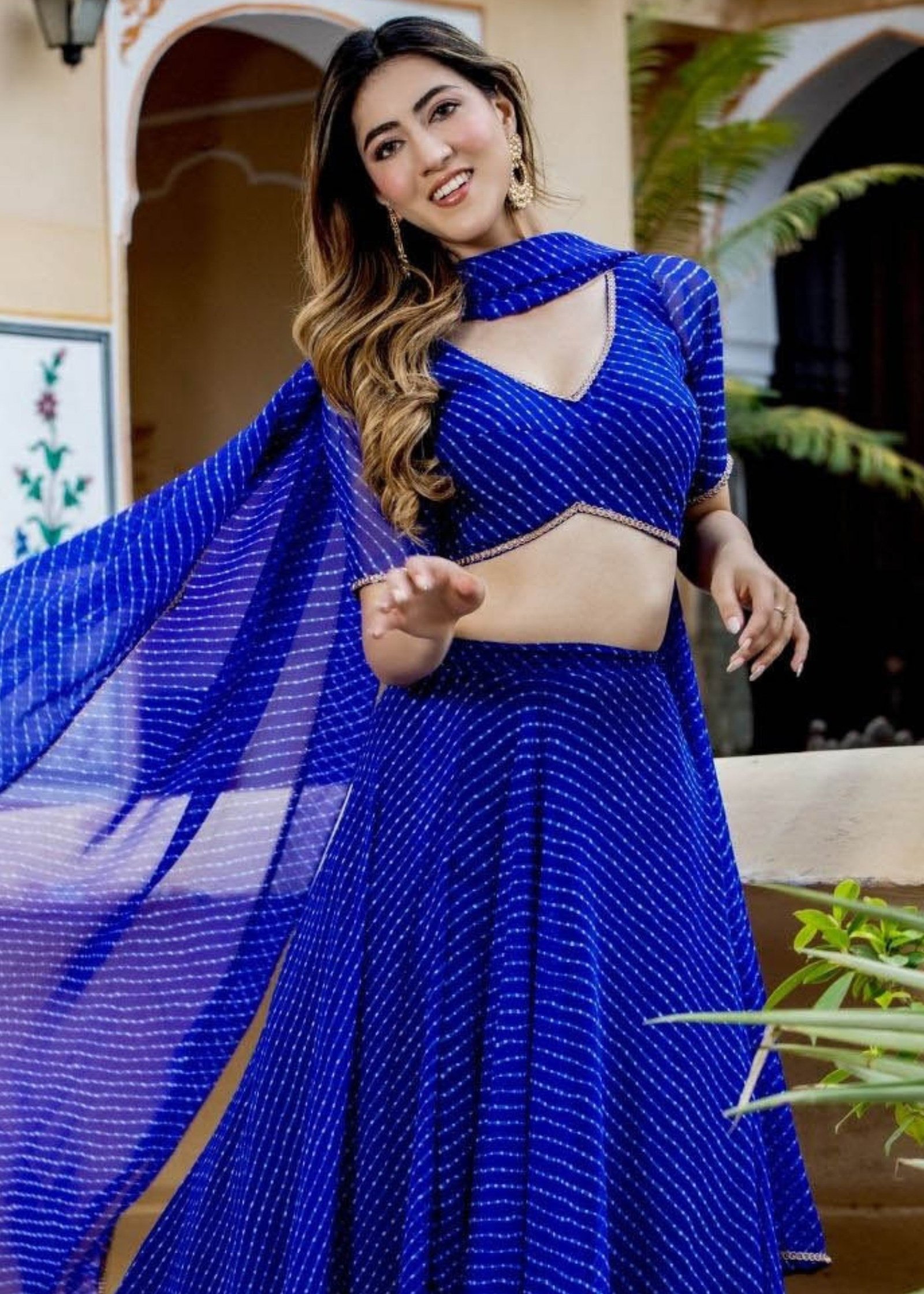 Royal Blue Georgette Lehenga Choli with Golden Lace Border & Dupatta 2 3 3b79d3ae 28b0 427d 986c dd92ecab9535