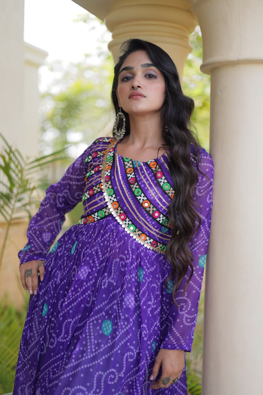 Navratri Bandhani Kutchi Patchwork Kurti in Faux Georgette 5 6106942152429473877 jpg