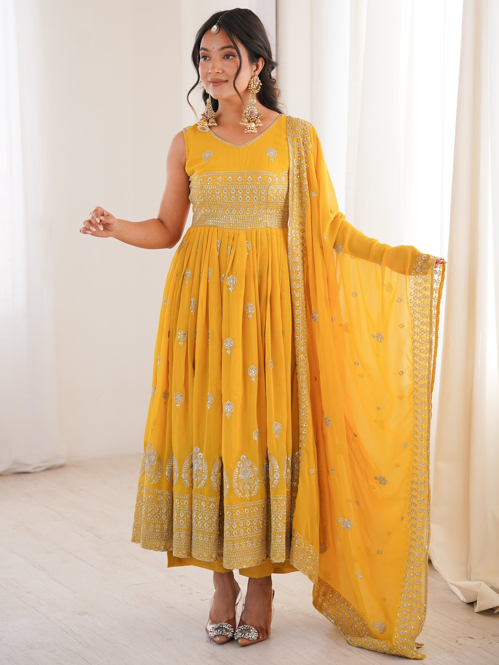 Excellent Mustard Yellow Embroidered Haldi Wear Anarkali Suit with Pant & Dupatta 2 IMG 9902 c20a39dd 3c2c 4ddc 8b77 3da572b7d2a5