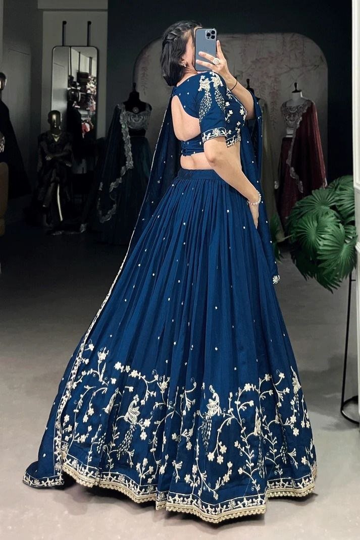 Embroidered Sequence Vichitra Silk Lehenga Choli with Dupatta | Designer Lehenga 11 photo 2026 09 07 17 18 22