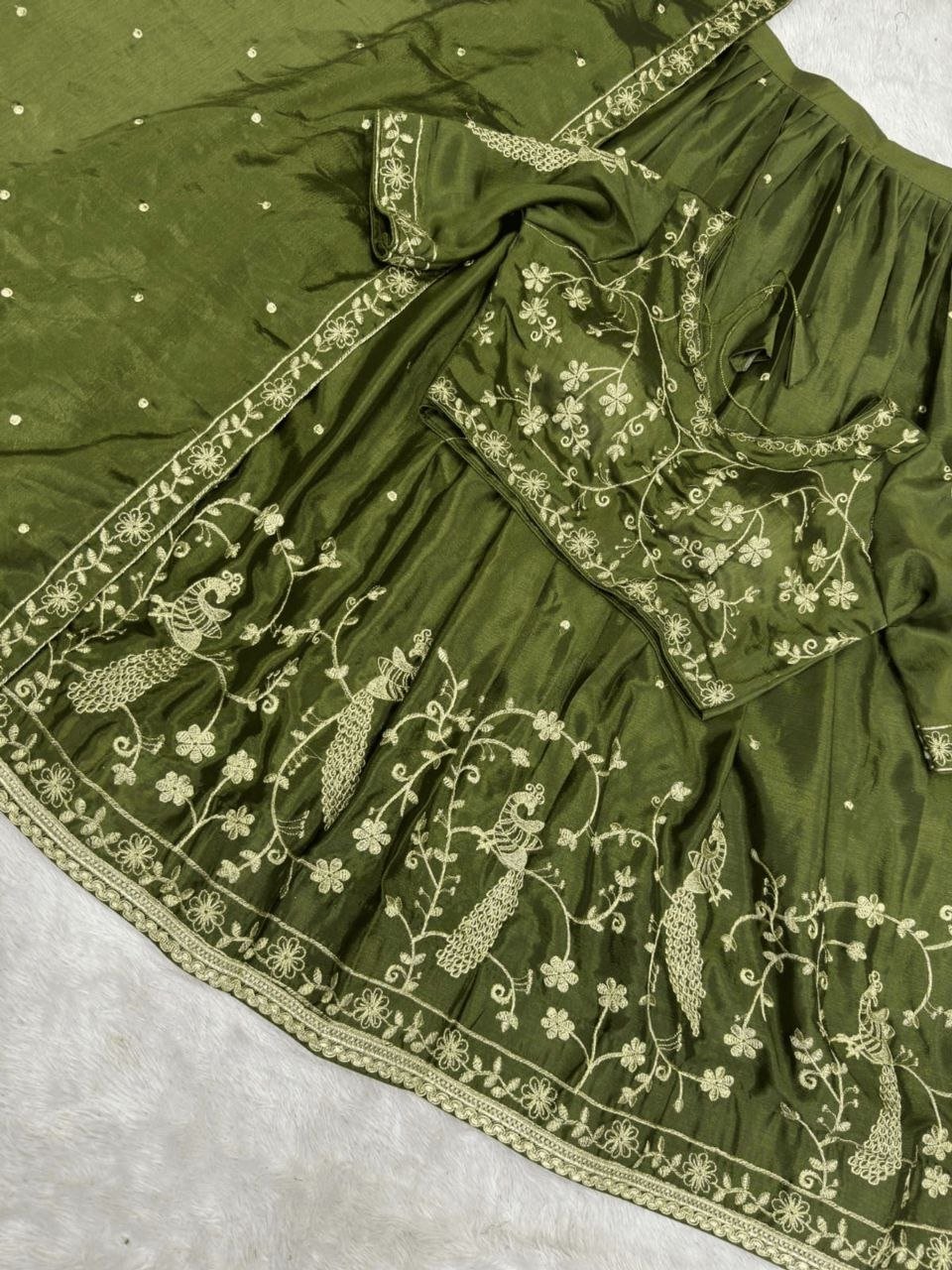Embroidered Sequence Vichitra Silk Lehenga Choli with Dupatta | Designer Lehenga 7 photo 2026 09 07 17 18 26