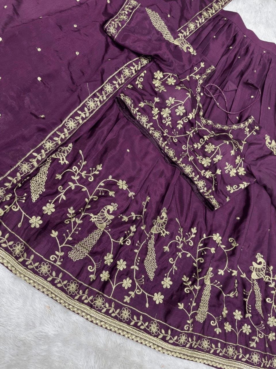 Embroidered Sequence Vichitra Silk Lehenga Choli with Dupatta | Designer Lehenga 5 photo 2026 09 07 17 18 34