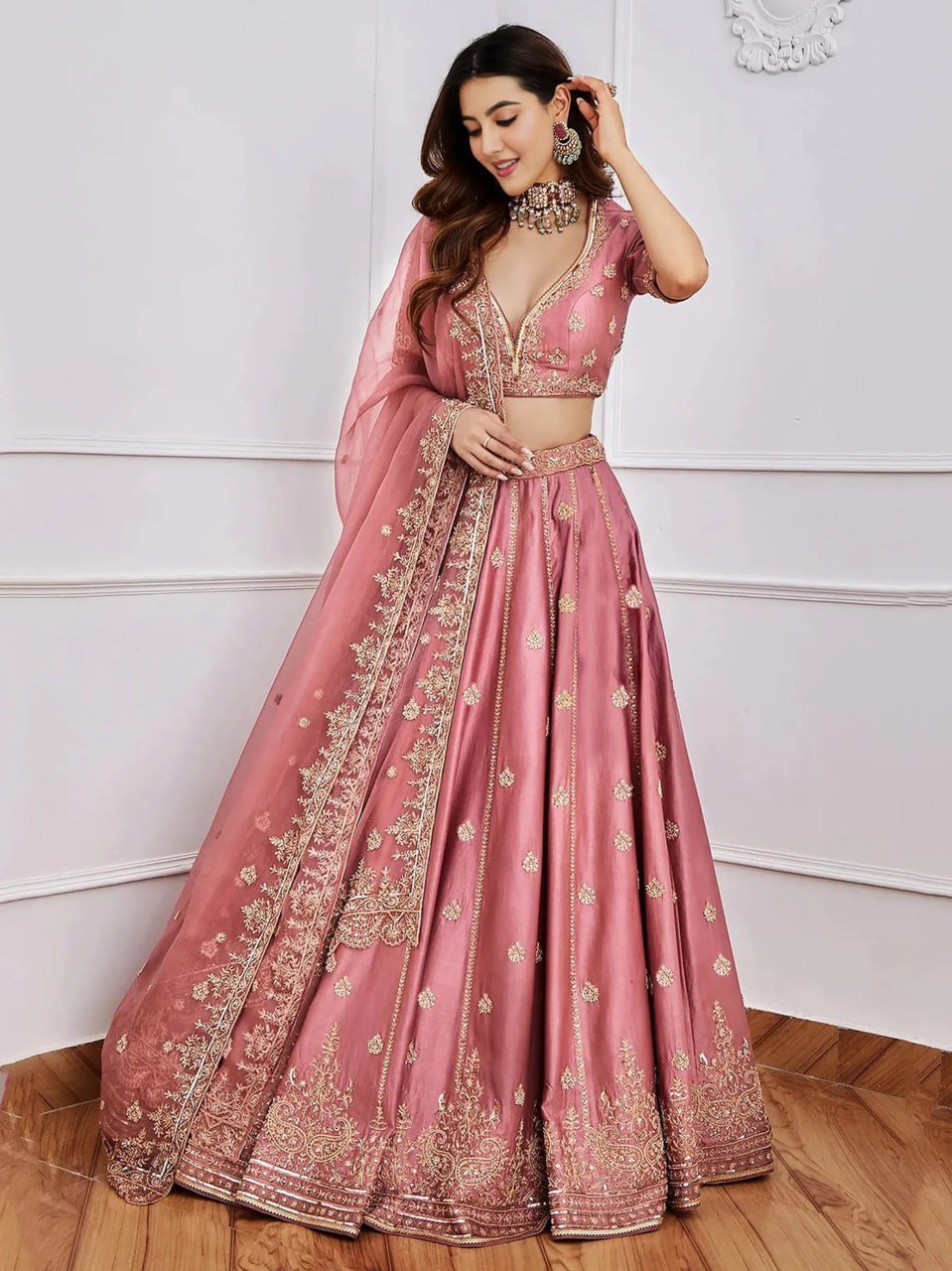 Embroidered Sequence Malai Satin Lehenga Choli with Organza Dupatta 12 photo 2026 09 07 17 59 06 2