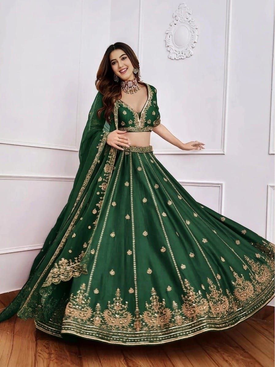 Embroidered Sequence Malai Satin Lehenga Choli with Organza Dupatta 2 photo 2026 09 07 17 59 15 2