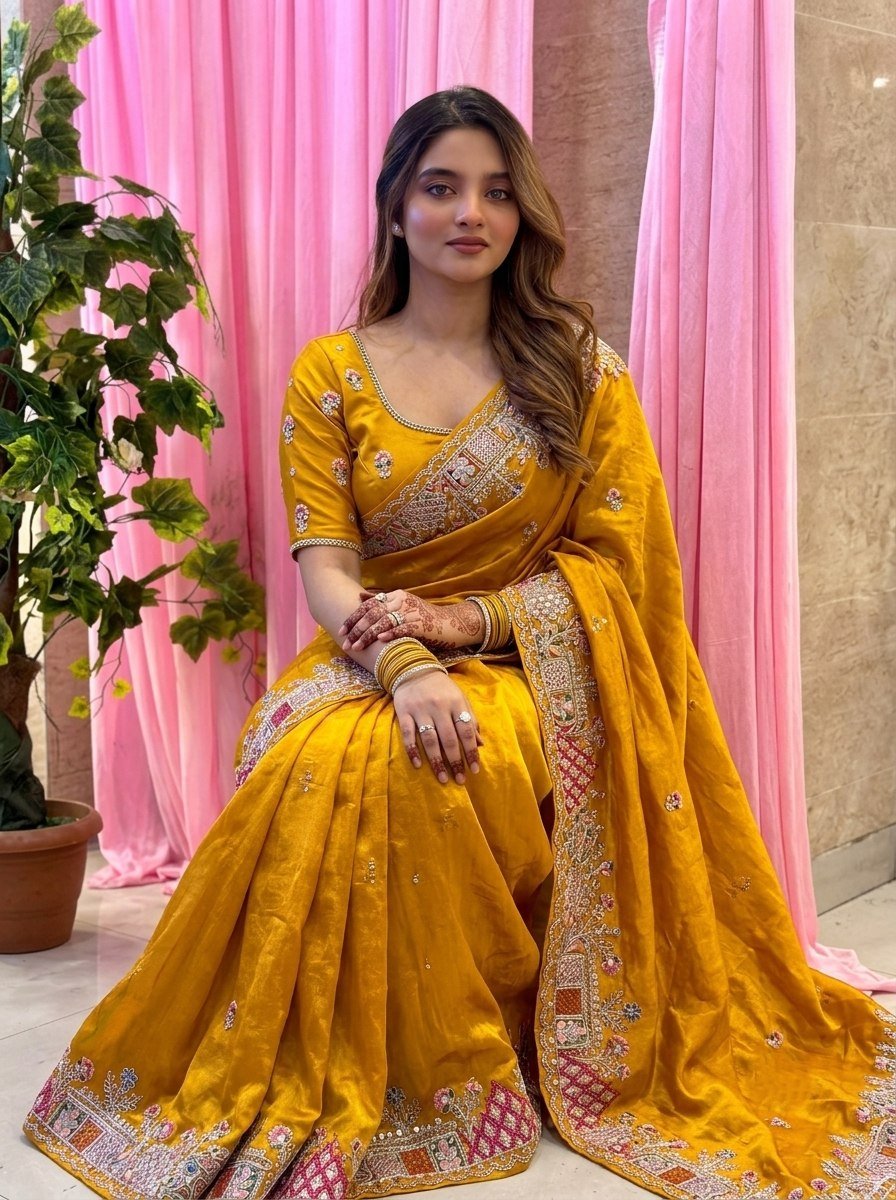 Designer Pure Soft Tissue Silk Saree with Heavy Embroidery & Cutwork Border 8 photo 2026 09 08 13 41 19