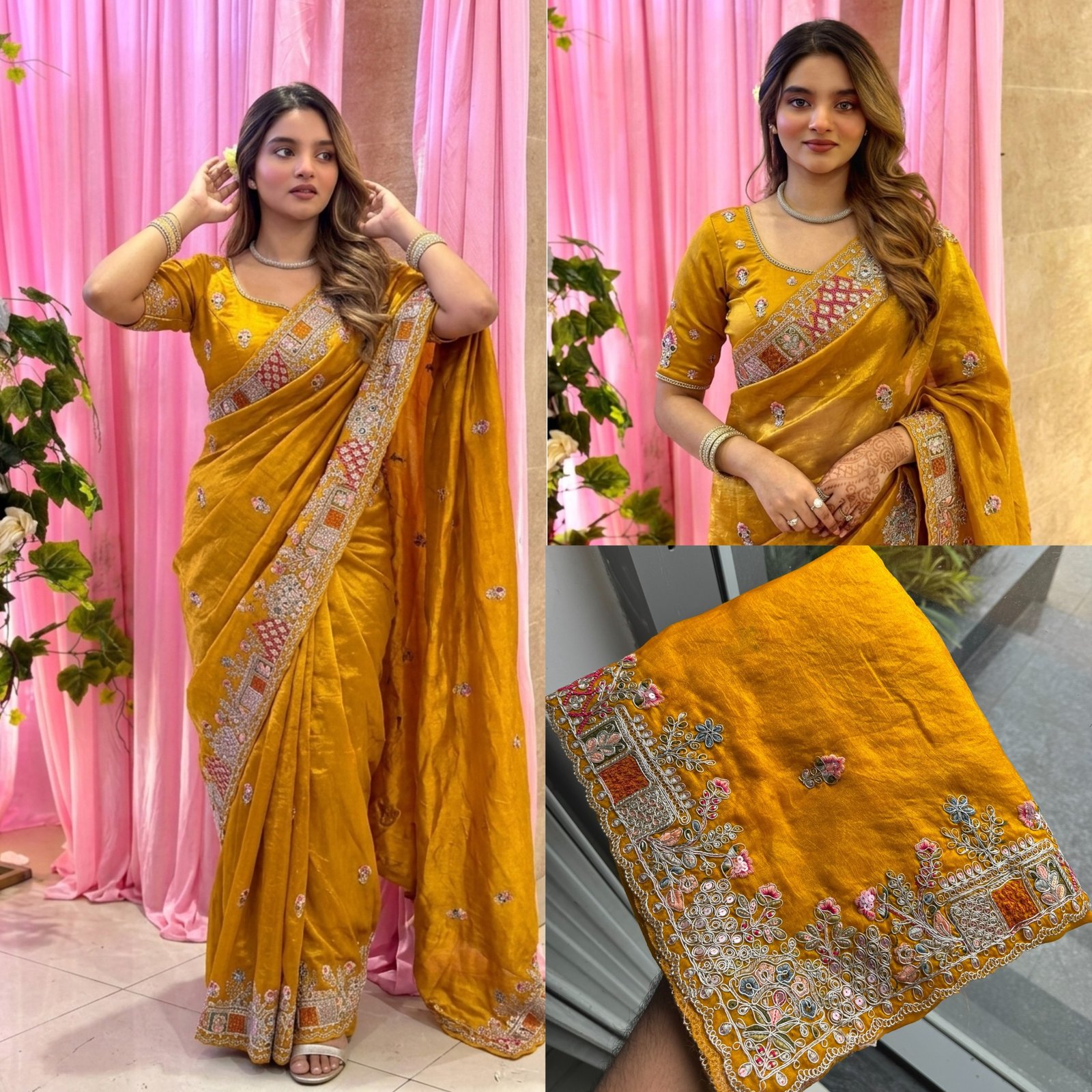 Designer Pure Soft Tissue Silk Saree with Heavy Embroidery & Cutwork Border 9 photo 2026 09 08 13 41 27