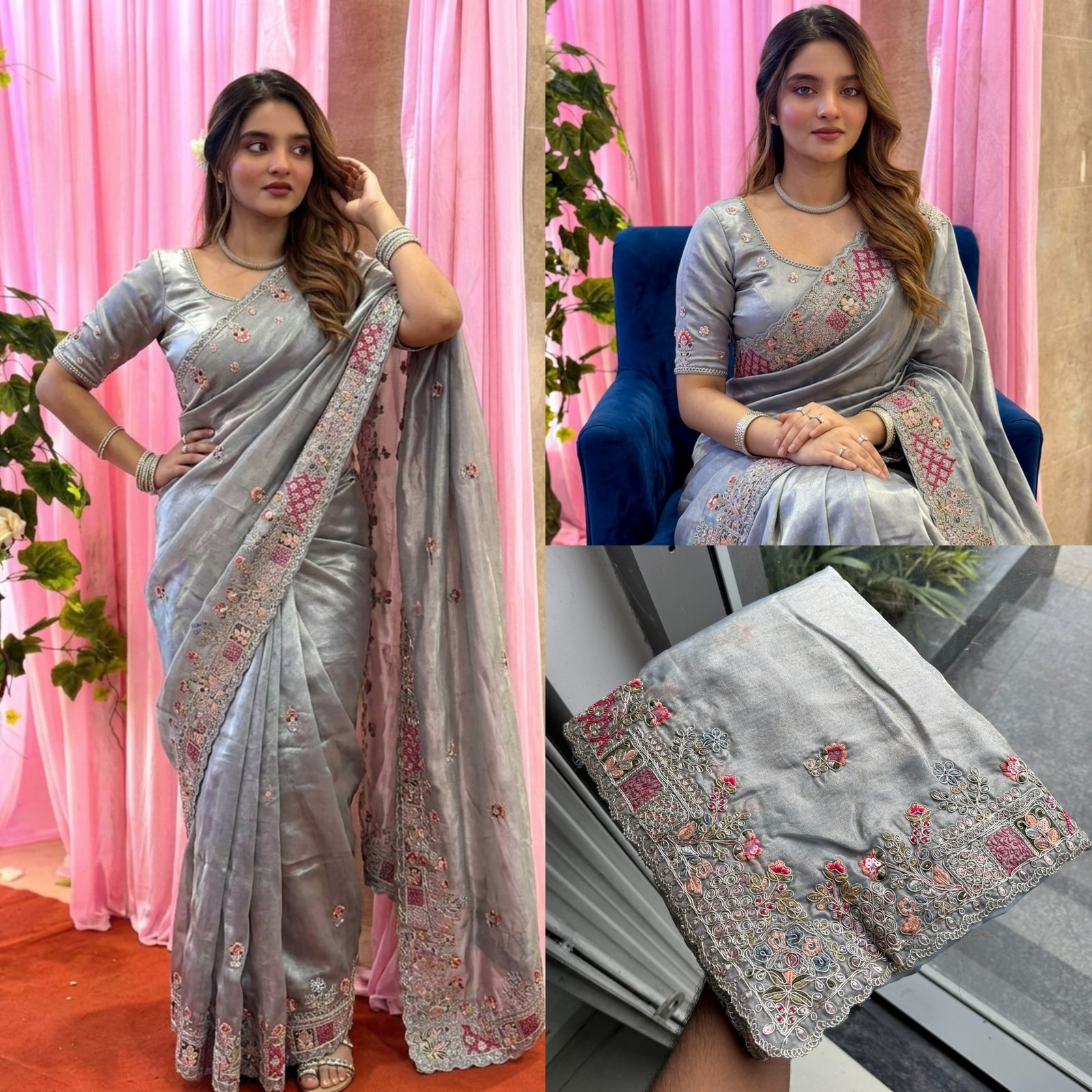 Designer Pure Soft Tissue Silk Saree with Heavy Embroidery & Cutwork Border 13 photo 2026 09 08 13 41 28