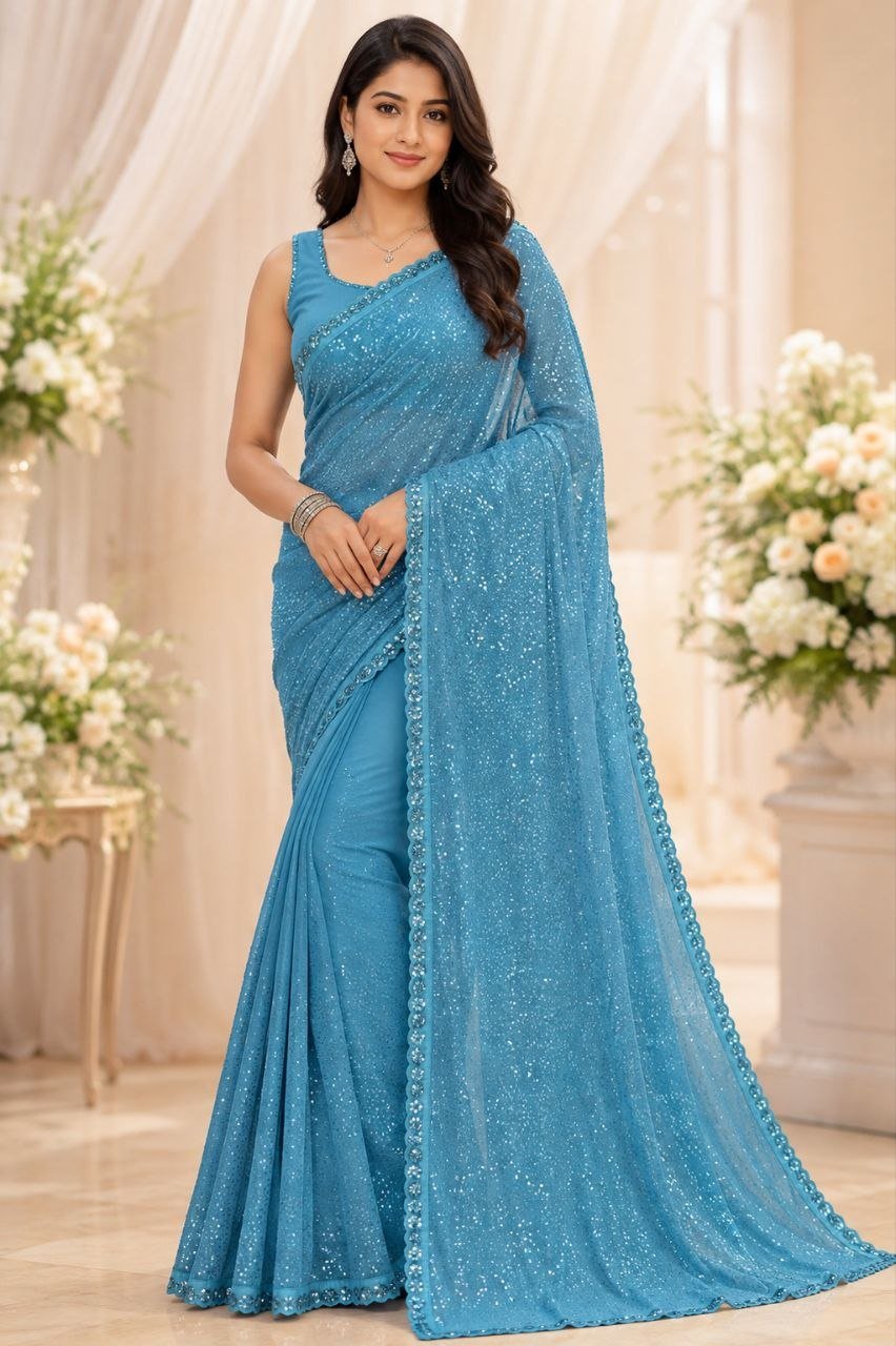 Bollywood Designer Sequins Faux Georgette Saree with 5MM & 3MM Sequence Work 3 photo 2026 09 08 14 52 12