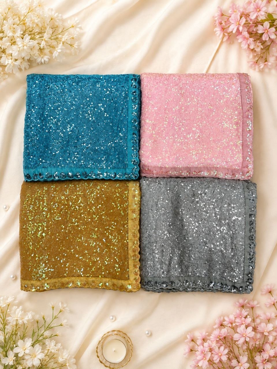 Bollywood Designer Sequins Faux Georgette Saree with 5MM & 3MM Sequence Work 9 photo 2026 09 08 14 52 16