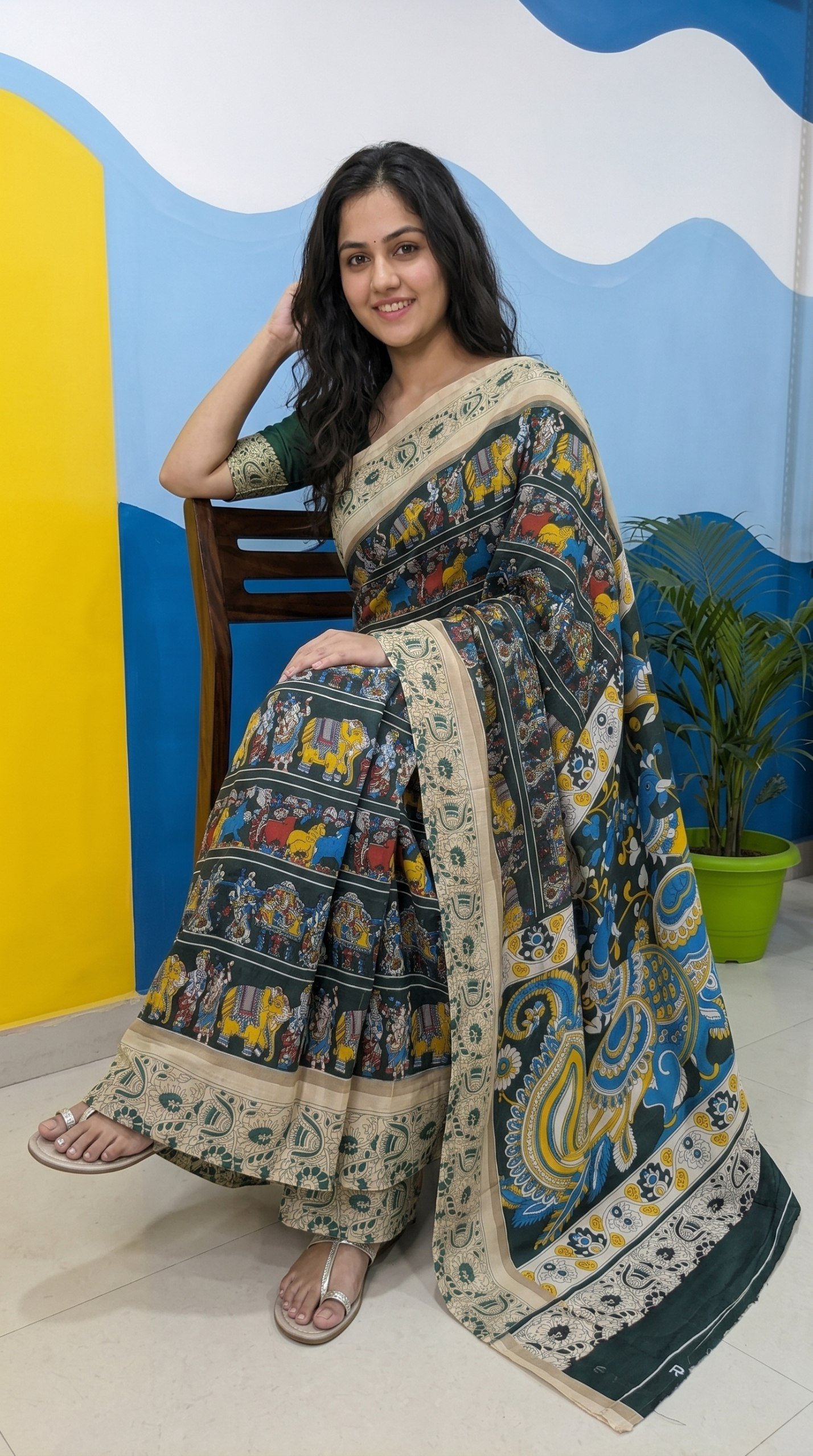 Designer Freehand Mull Mull Cotton Banarasi Pattu Saree with Printed Pallu & Blouse 23 Designer Freehand Mull Mull Cotton Banarasi Pattu Saree with Printed Pallu & Blouse