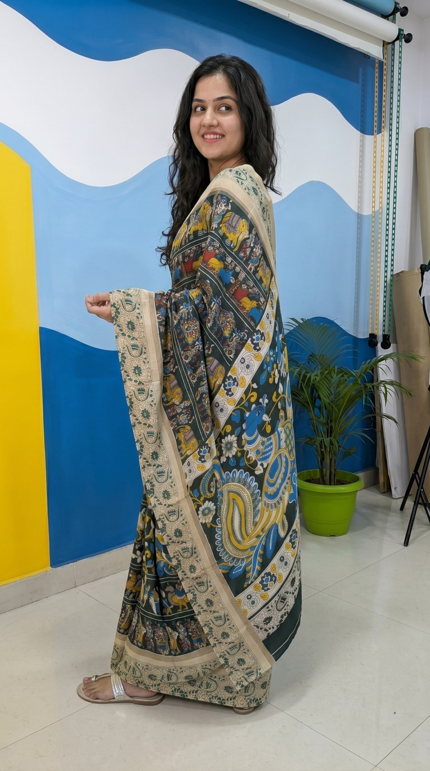 Designer Freehand Mull Mull Cotton Banarasi Pattu Saree with Printed Pallu & Blouse 24 Designer Freehand Mull Mull Cotton Banarasi Pattu Saree with Printed Pallu & Blouse