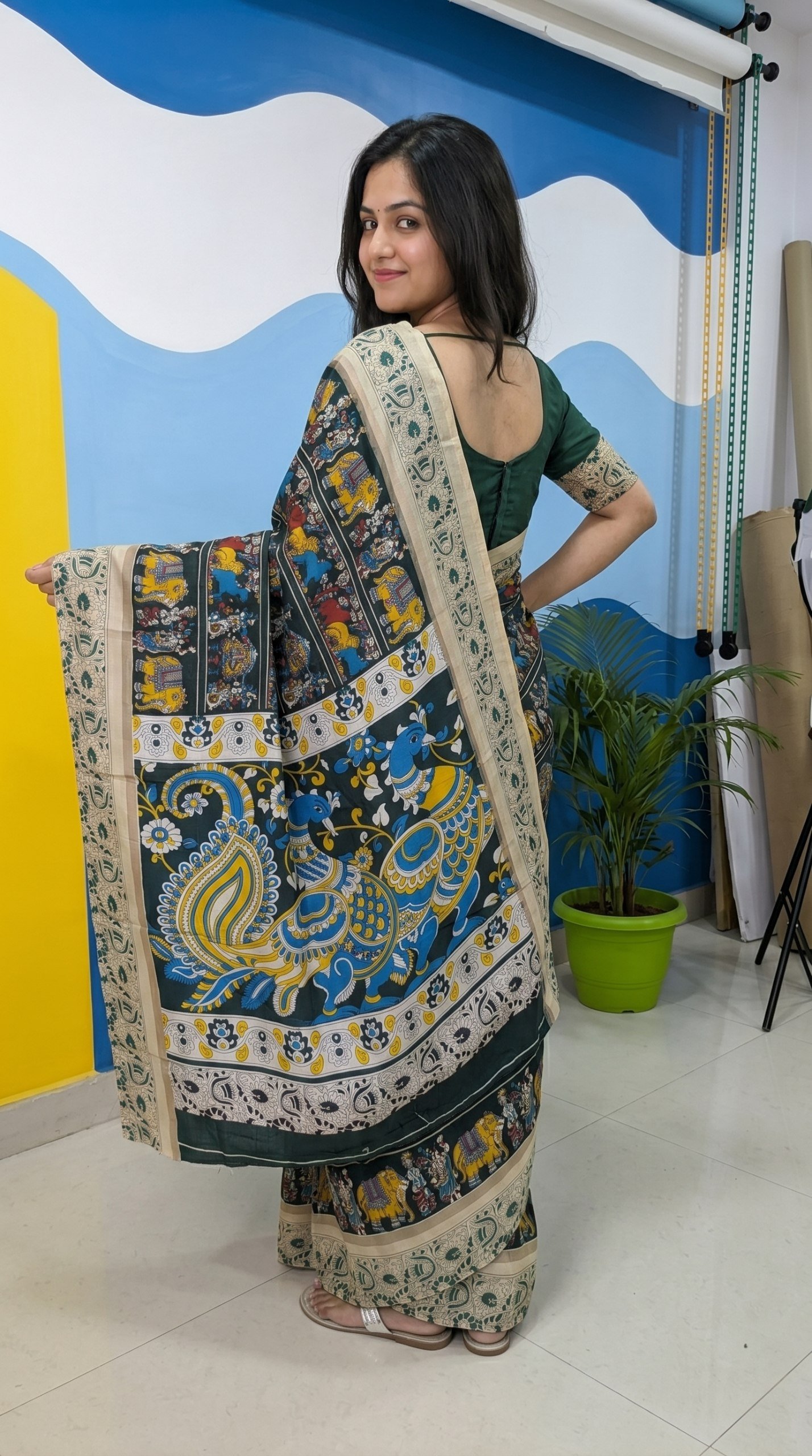 Designer Freehand Mull Mull Cotton Banarasi Pattu Saree with Printed Pallu & Blouse 22 Designer Freehand Mull Mull Cotton Banarasi Pattu Saree with Printed Pallu & Blouse