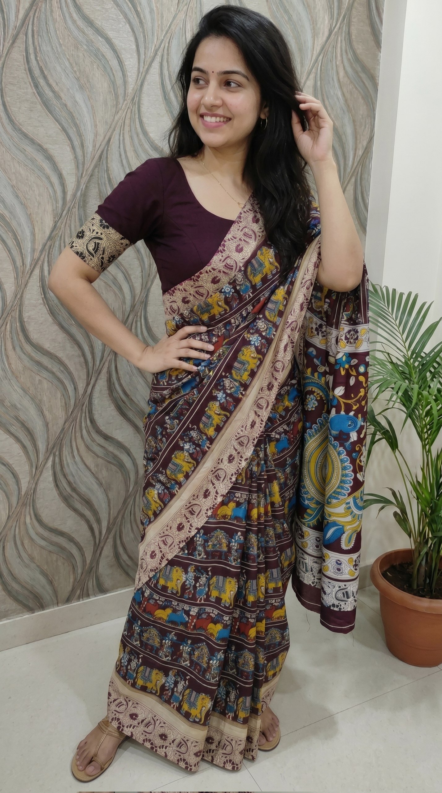 Designer Freehand Mull Mull Cotton Banarasi Pattu Saree with Printed Pallu & Blouse 27 Designer Freehand Mull Mull Cotton Banarasi Pattu Saree with Printed Pallu & Blouse