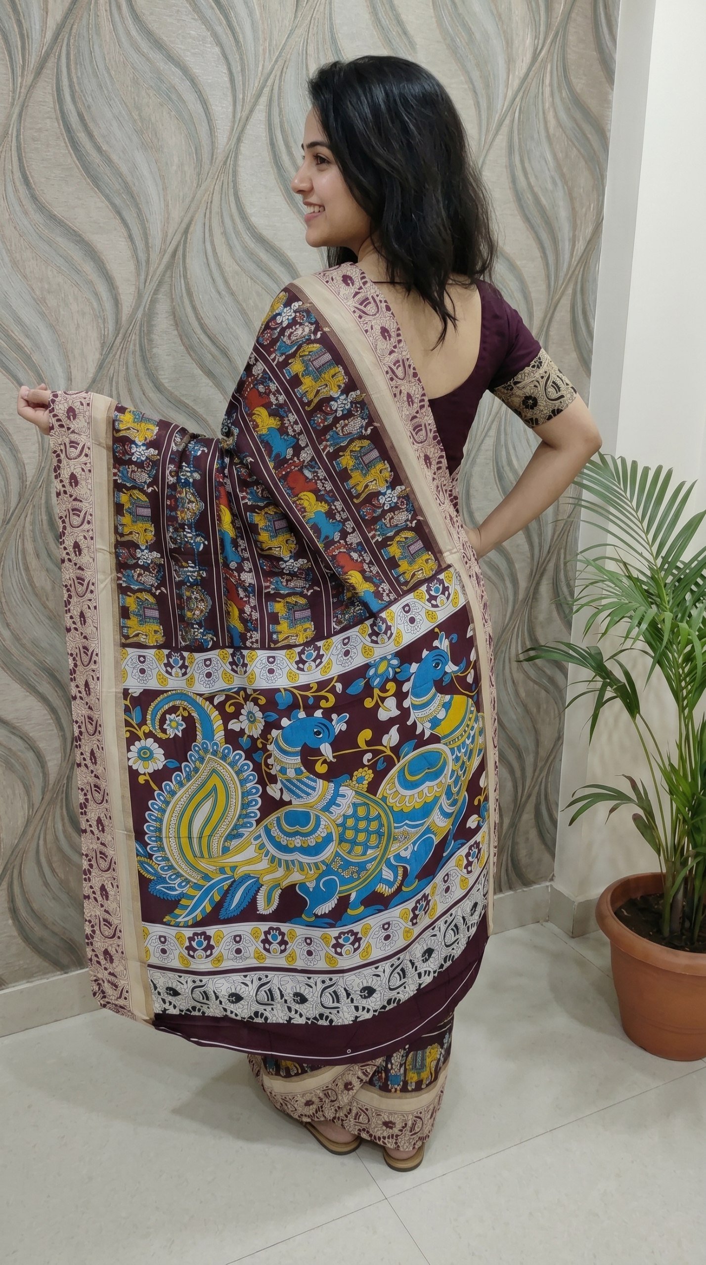 Designer Freehand Mull Mull Cotton Banarasi Pattu Saree with Printed Pallu & Blouse 26 Designer Freehand Mull Mull Cotton Banarasi Pattu Saree with Printed Pallu & Blouse