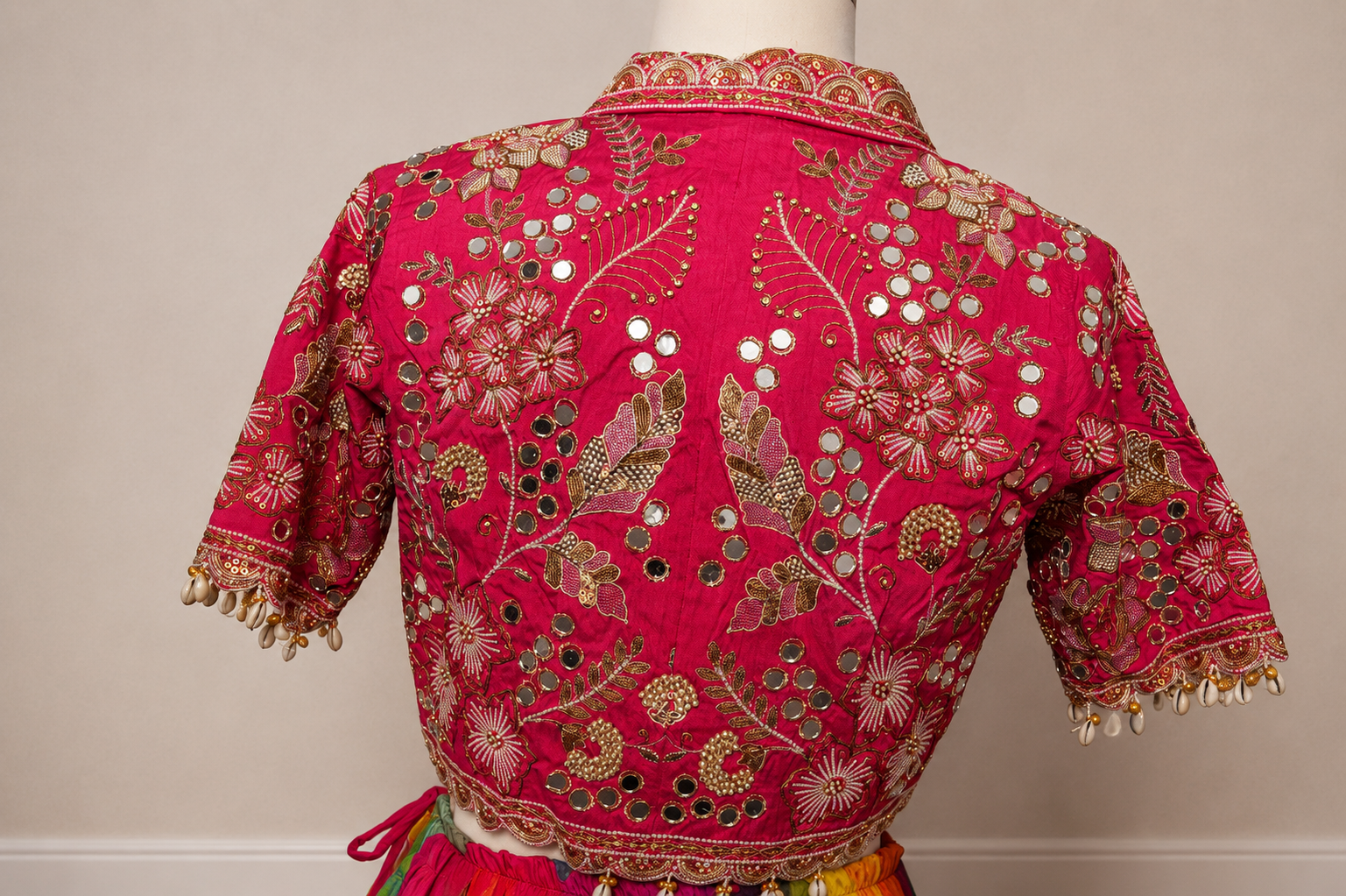 Multicolor Printed Lehenga Choli with Mirror Work Jacket | Chinon Silk 3 rn image picker lib temp 1a64e482 7a69 4da7 911c 2f65fe3732ce
