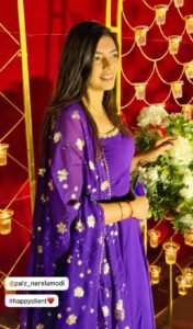 Elegant Purple Ensemble at a Festive Celebration Elegant Purple Ensemble at a Festive Celebration
