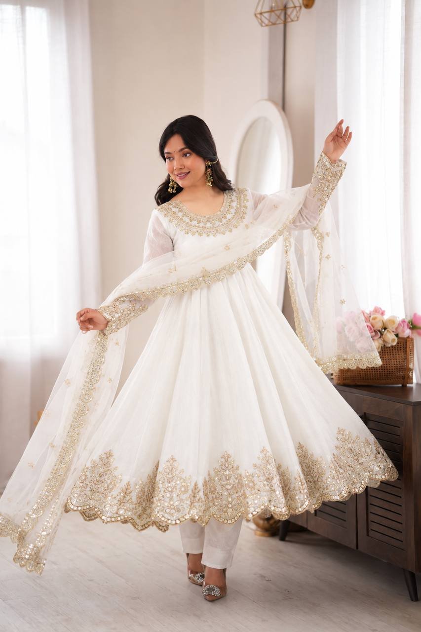 Karwa Chauth Special Designer Anarkali Gown Set with Heavy Sequin Embroidery & Net Dupatta 5 Karwa Chauth Special Designer Anarkali Gown Set with Heavy Sequin Embroidery & Net Dupatta
